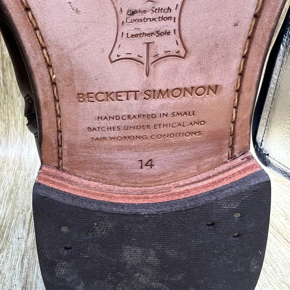Beckett‎ Simonon Easton Boots Men's Size 14 Dark Brown Leather Side Zip Ankle